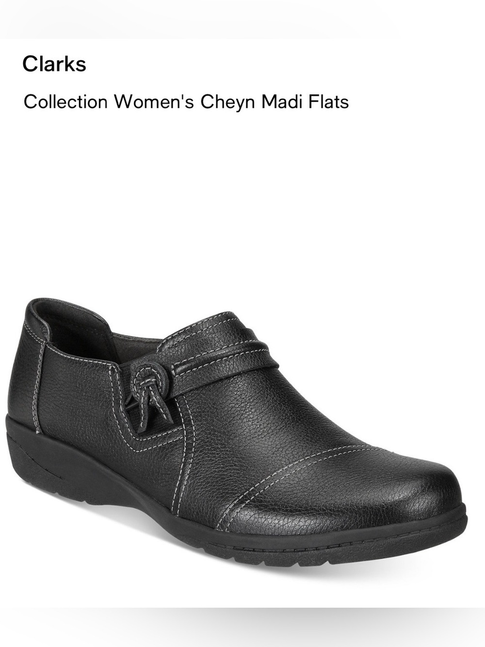 Clarks Women's Black Leather Cheyn Madi Slip-On Loafers